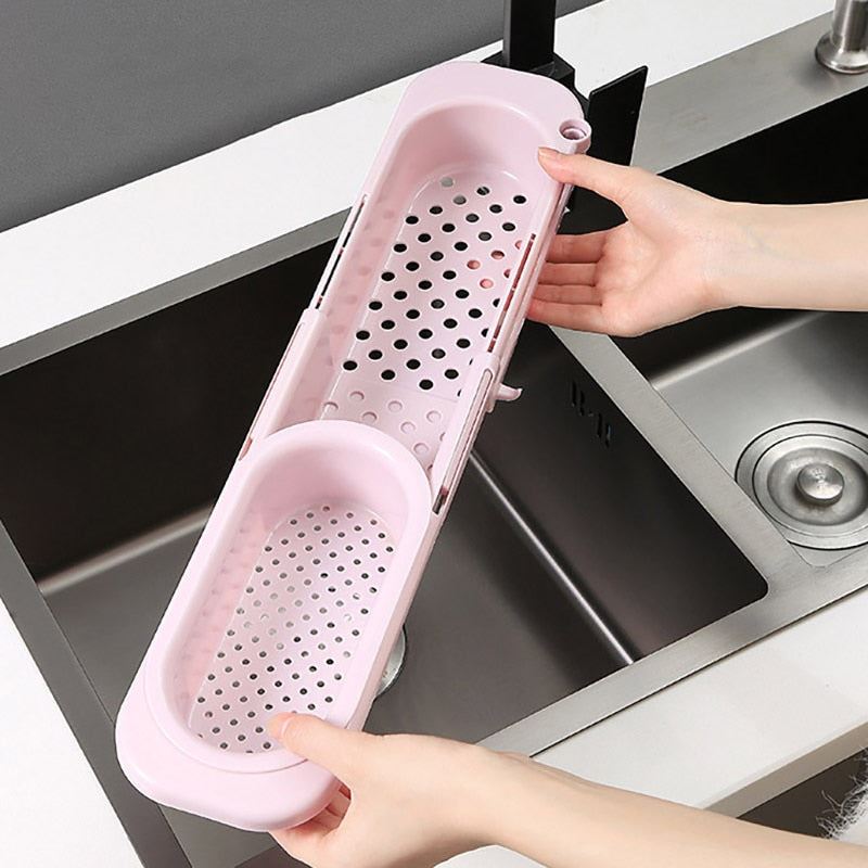 Telescopic Sink Rack Soap Sponge Holder Kitchen Sinks Organizer Adjustable Sinks