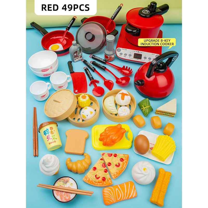 Pretend Cook Play Kitchen Toys Breakfast Children Mini Kitchen Simulation  Utens