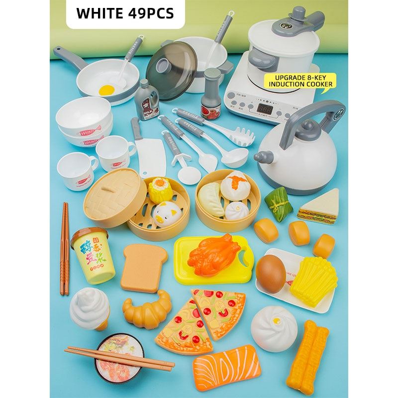 Pretend Cook Play Kitchen Toys Breakfast Children Mini Kitchen Simulation  Utens