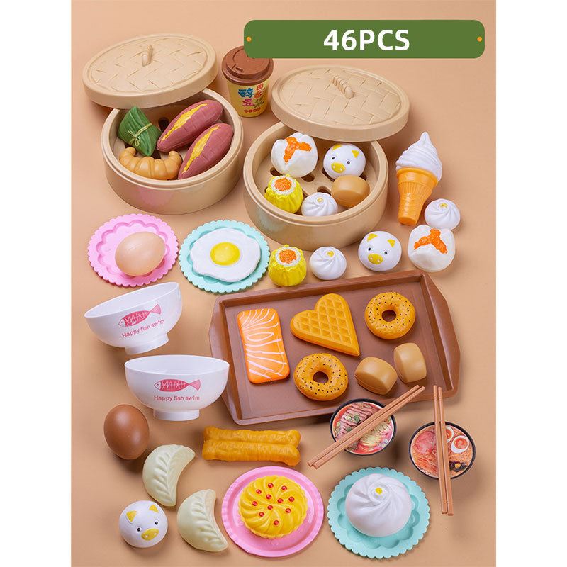 Pretend Cook Play Kitchen Toys Breakfast Children Mini Kitchen Simulation  Utens