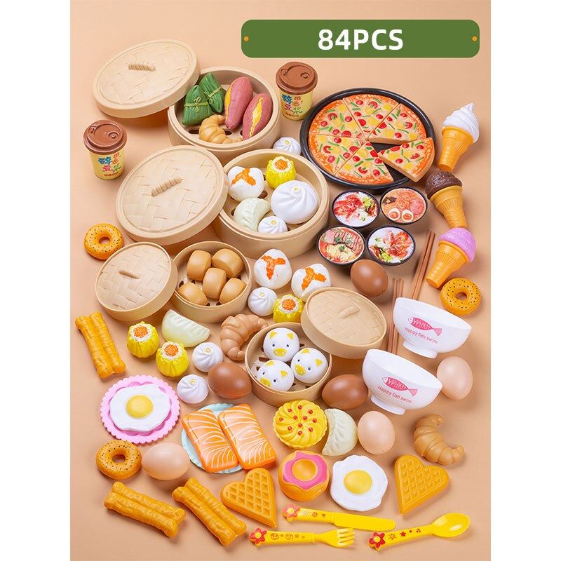 Pretend Cook Play Kitchen Toys Breakfast Children Mini Kitchen Simulation  Utens