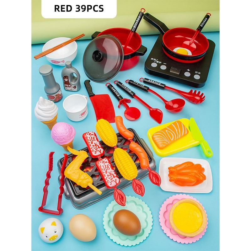 Pretend Cook Play Kitchen Toys Breakfast Children Mini Kitchen Simulation  Utens