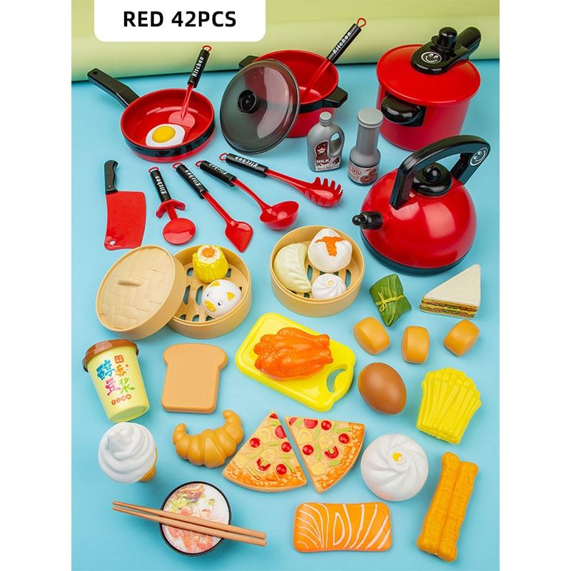 Pretend Cook Play Kitchen Toys Breakfast Children Mini Kitchen Simulation  Utens