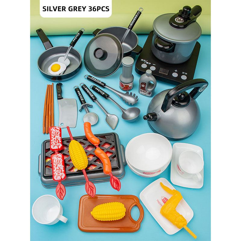 Pretend Cook Play Kitchen Toys Breakfast Children Mini Kitchen Simulation  Utens