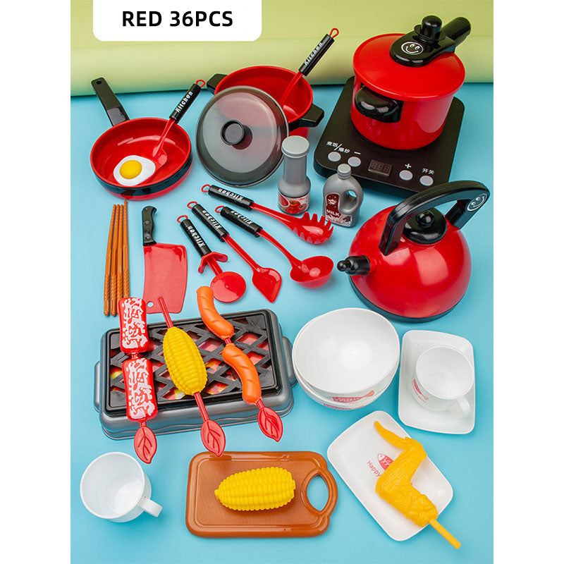 Pretend Cook Play Kitchen Toys Breakfast Children Mini Kitchen Simulation  Utens