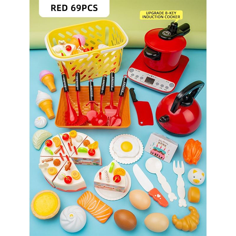 Pretend Cook Play Kitchen Toys Breakfast Children Mini Kitchen Simulation  Utens