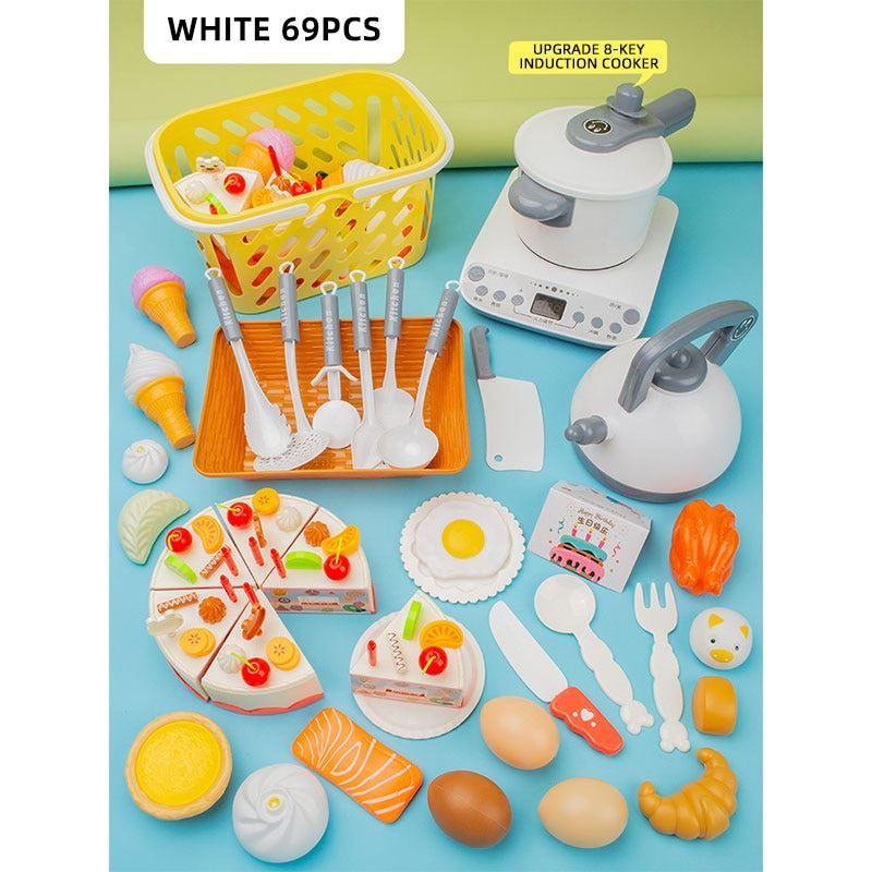 Pretend Cook Play Kitchen Toys Breakfast Children Mini Kitchen Simulation  Utens