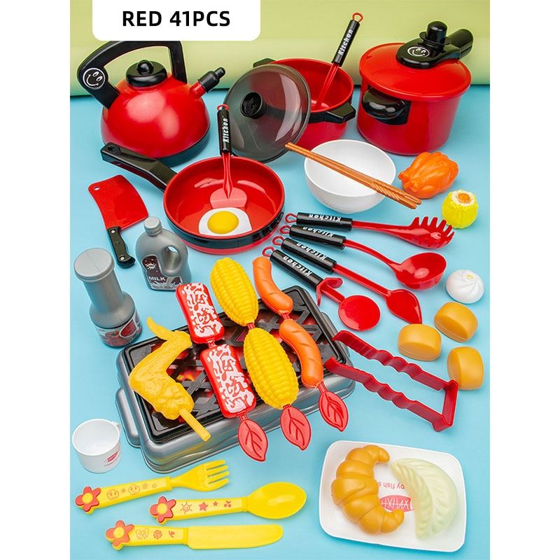 Pretend Cook Play Kitchen Toys Breakfast Children Mini Kitchen Simulation  Utens