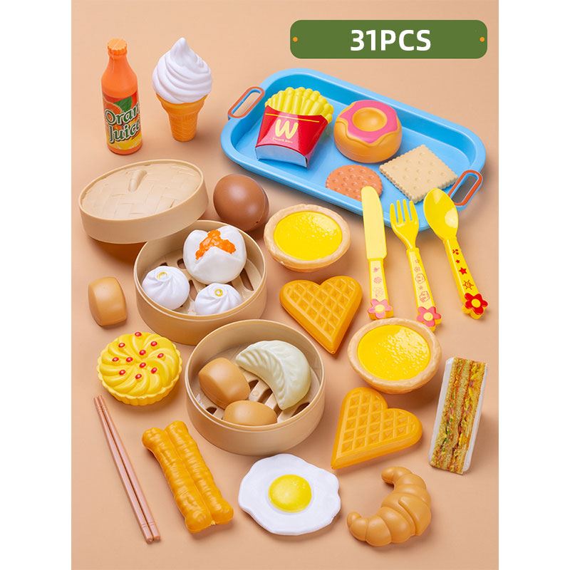 Pretend Cook Play Kitchen Toys Breakfast Children Mini Kitchen Simulation  Utens