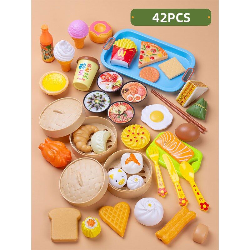 Pretend Cook Play Kitchen Toys Breakfast Children Mini Kitchen Simulation  Utens