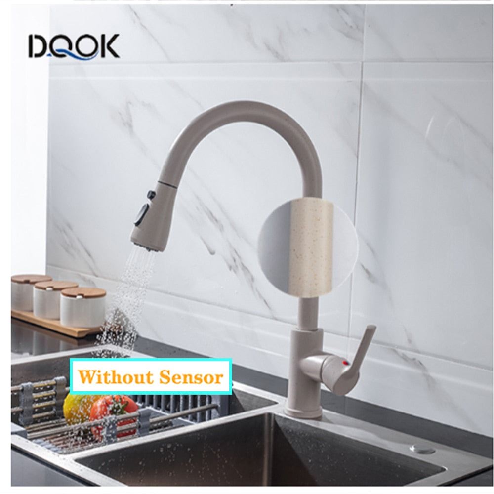 Kitchen Faucet Blacked Single Handle Pull Down White Kitchen Tap Single Hole Bru