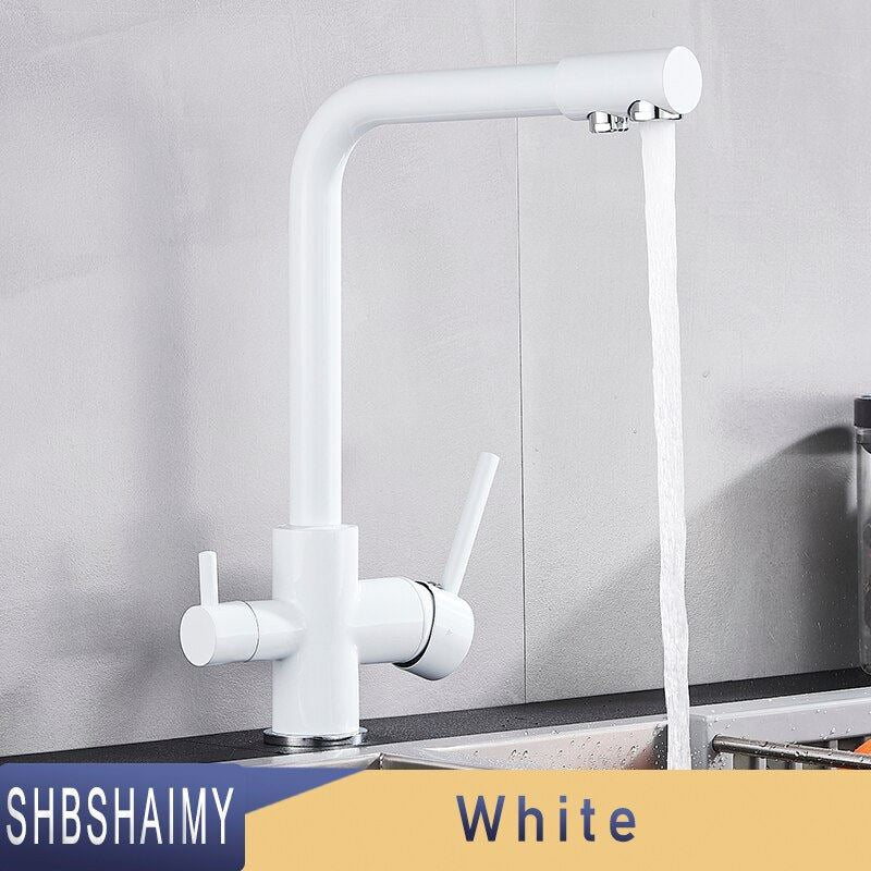 SHBSHAIMY Filter Kitchen Faucet Chrome Drinking Pure Water Kitchen Tap Deck Moun