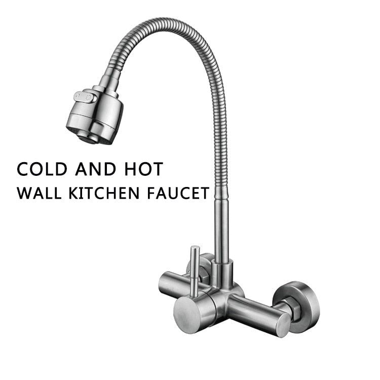 Stainless Steel Wall Mounted Kitchen Faucet Wall Kitchen Mixers Kitchen Sink Tap
