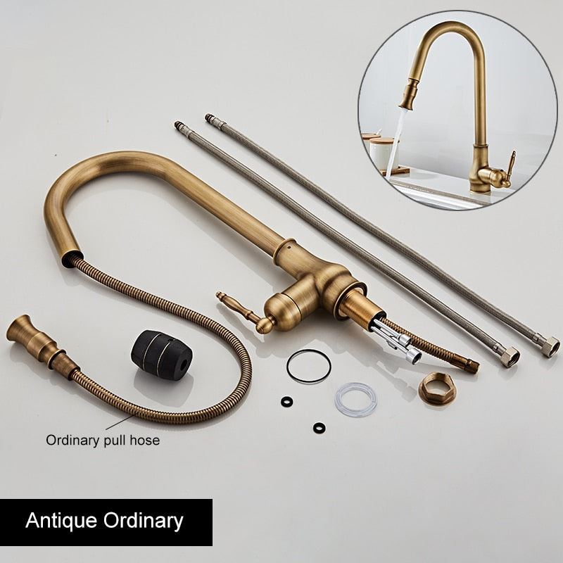 ELLEN Touch Control Kitchen Faucets Pull Out Antqiue Bronze Kitchen Mixer Tap Cr