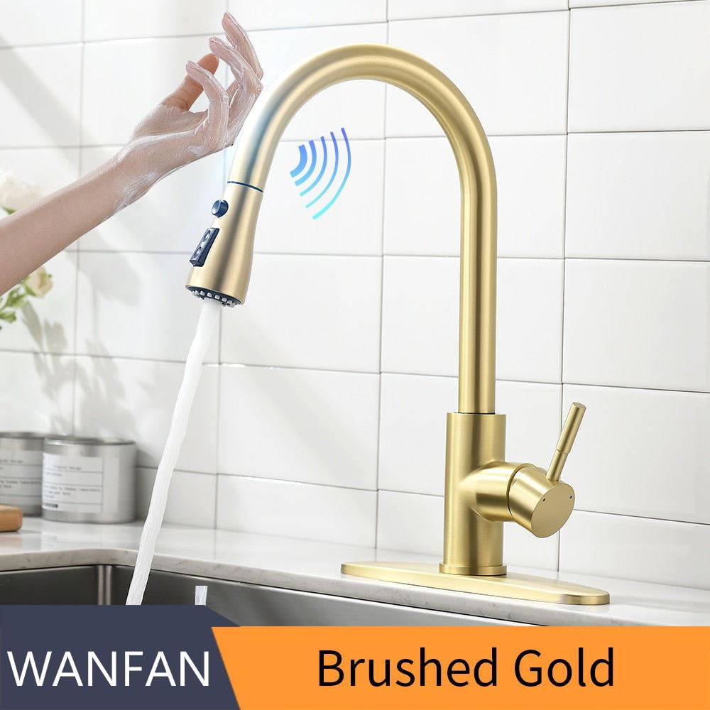Smart Touch Kitchen Faucets Crane For Sensor Kitchen Water Tap Sink Mixer Rotate