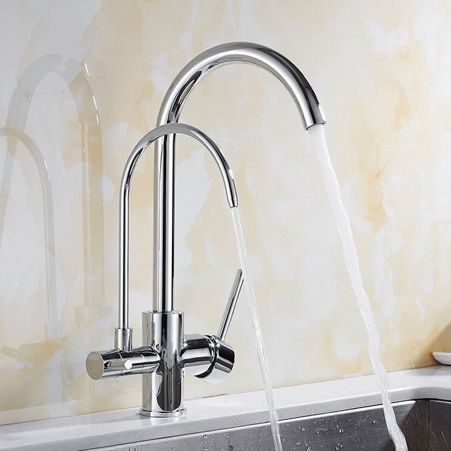 Deck Mounted Black Kitchen Faucets Pull Out Hot Cold Water Filter Tap for Kitche