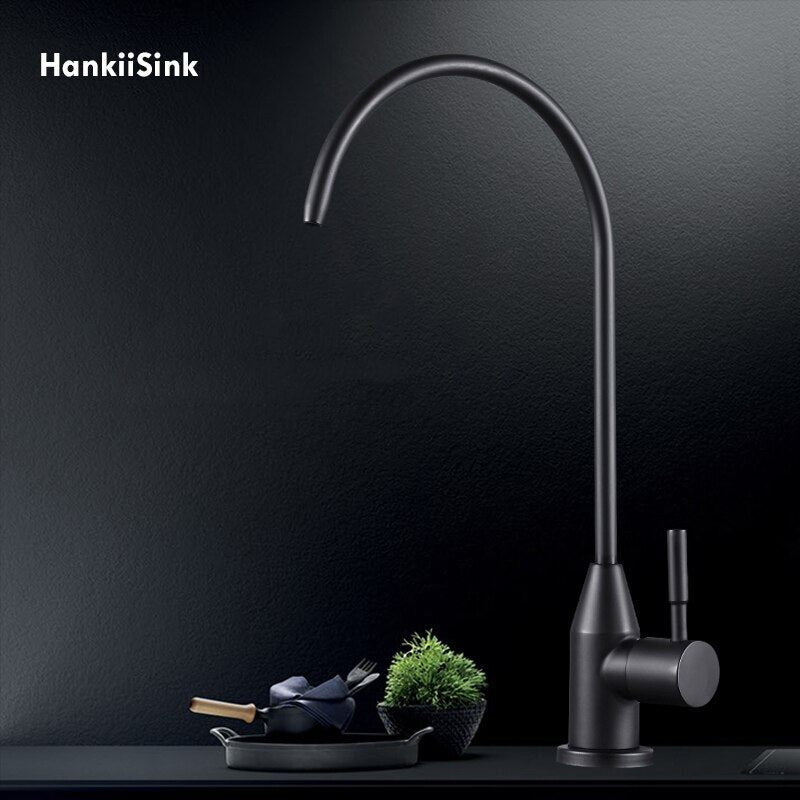 Matte Black Direct Drinking Faucets Stainless Steel Kitchen Tap For Anti-Osmosis