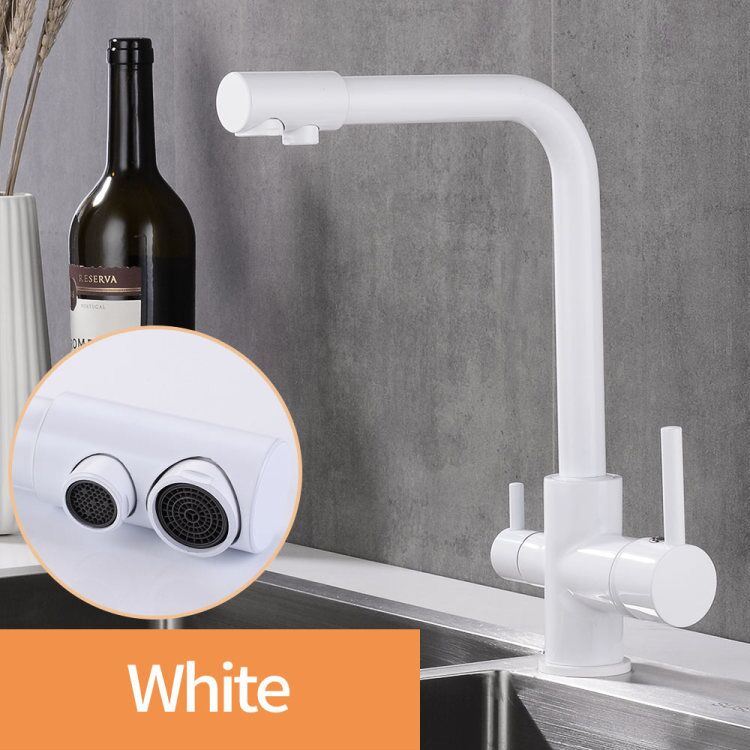Degree Rotation brass drinking filtered water kitchen faucet Bend&Double rig