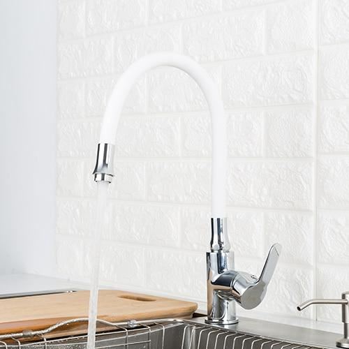 Frap Silica Gel Nose Any Direction Rotating Kitchen Faucet Cold and Hot Water Mi