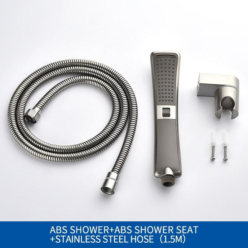 Brushed Nickel Handheld Shower Bathroom 2 Function High Pressure Rain Shower Spr