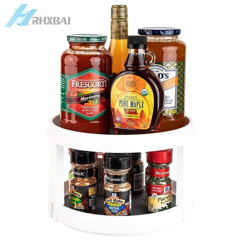 Rotating Spice Rack Organizer Seasoning Holder Condiments Storage Lazy Susa