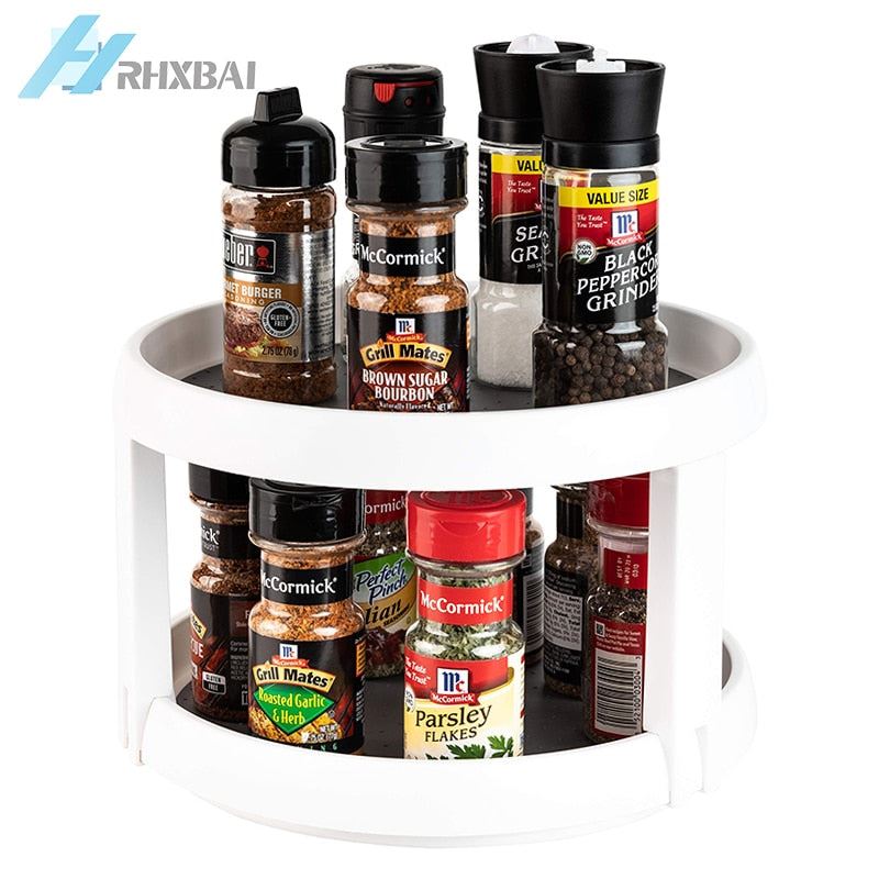 Rotating Spice Rack Organizer Seasoning Holder Condiments Storage Lazy Susa