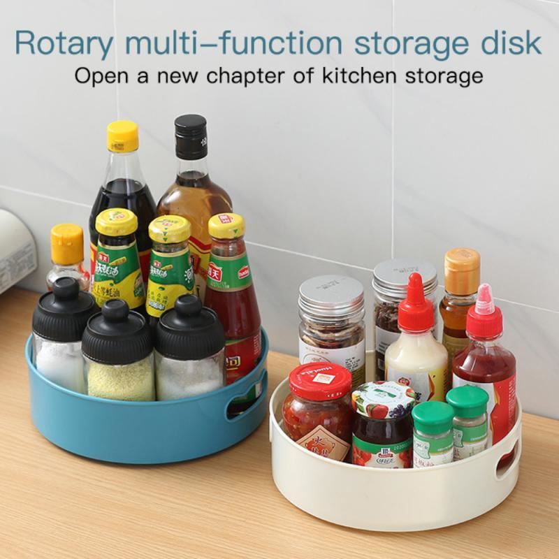 Round Rotating Storage Organiser Revolving Kitchen Condiment Rack Lazy Susan UK✔