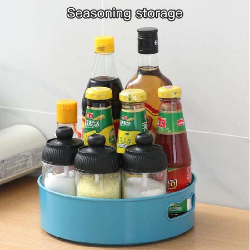 Round Rotating Storage Organiser Revolving Kitchen Condiment Rack Lazy Susan UK✔