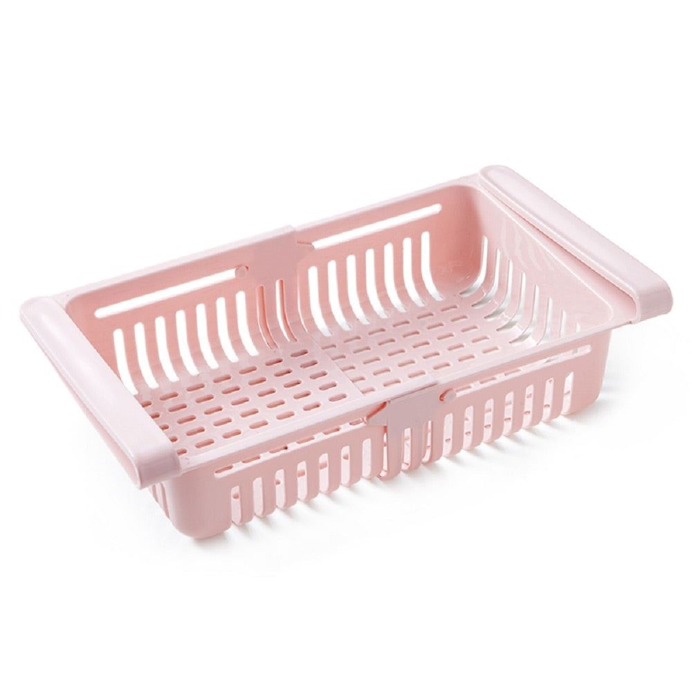 Fridge Organizer Storage Organizer Fridge Food Storage Shelf Adjustable Pull-Out