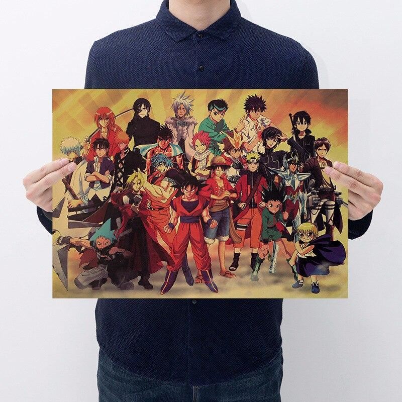 Kraft Classic Japanese Anime Character Collection Retro Poster Wall Sticker Deco