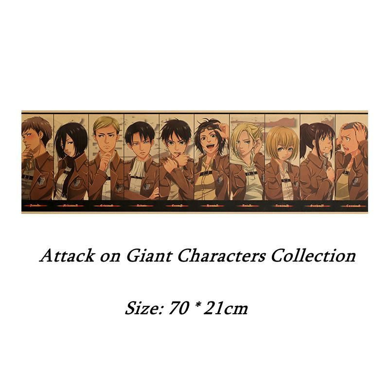 Anime aggressive giant character collection retro kraft poster room bar cafe res