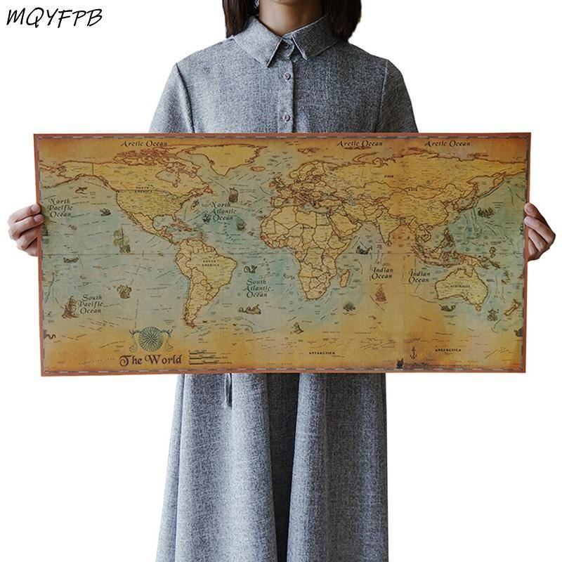 Large Size Nautical ChartKraft Paper Wall Sticker Poster Decoration Painting Hou