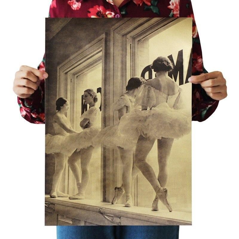A3 ballet dancer Kraft Paper Poster  Home Bedroom Wall Decoration Painting Core