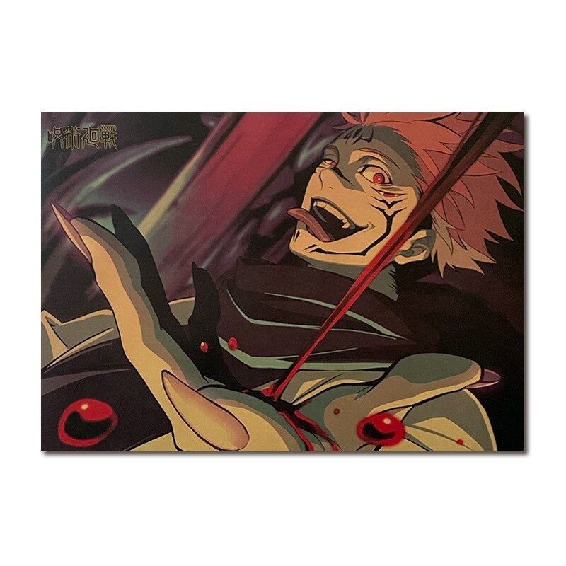 Jujutsu Kaisen Anime  A Collection Of Characters Kraft Paper Poster Home Decor Print