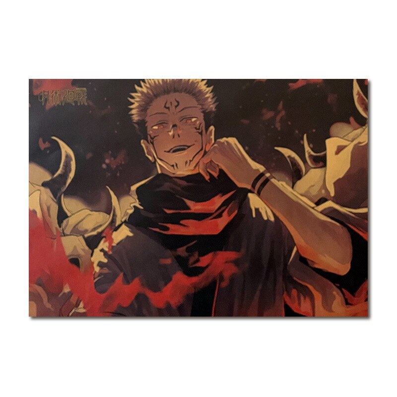 Jujutsu Kaisen Anime  A Collection Of Characters Kraft Paper Poster Home Decor Print