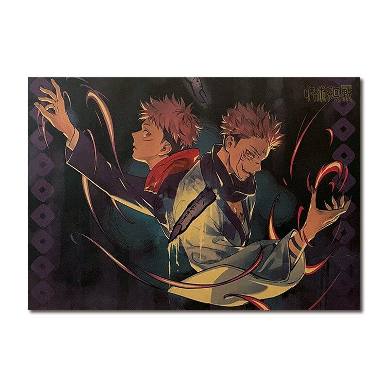 Jujutsu Kaisen Anime  A Collection Of Characters Kraft Paper Poster Home Decor Print