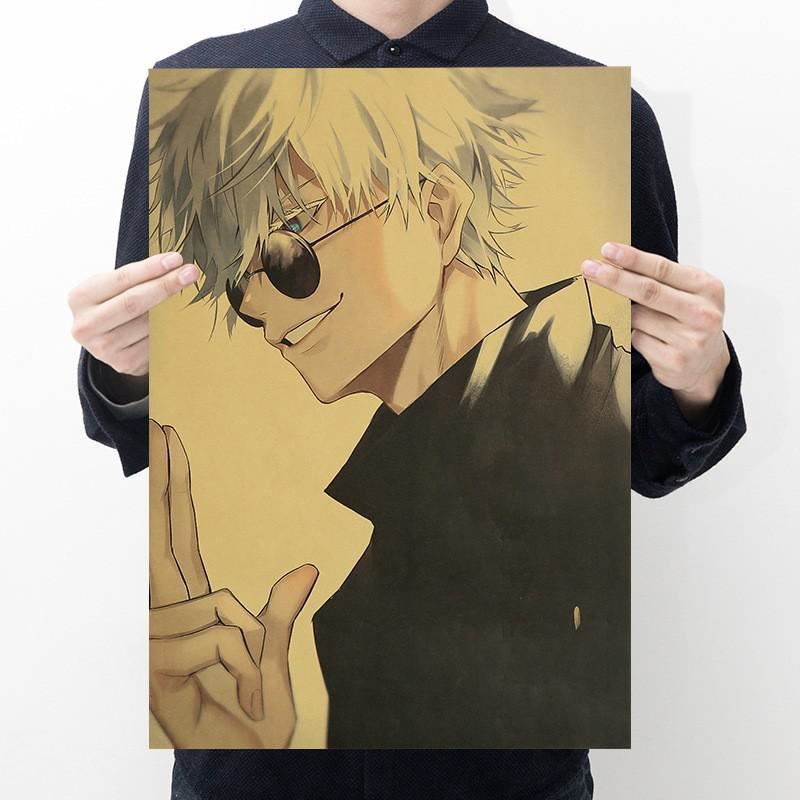 Anime Jujutsu Kaisen Kraft Paper Poster Home Room Bedroom Wall Decorative Print