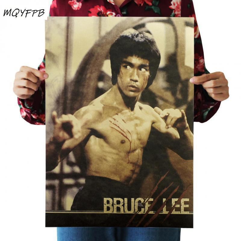 Kung Fu Bruce Lee Movie Star Kraft Poster Home Decoration Painting Print Poster