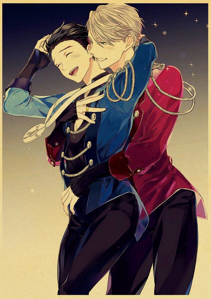 Figure Skating Anime YURI!!! on ICE Posters Wall Art Poster Kraft Paper Prints Print 12x16