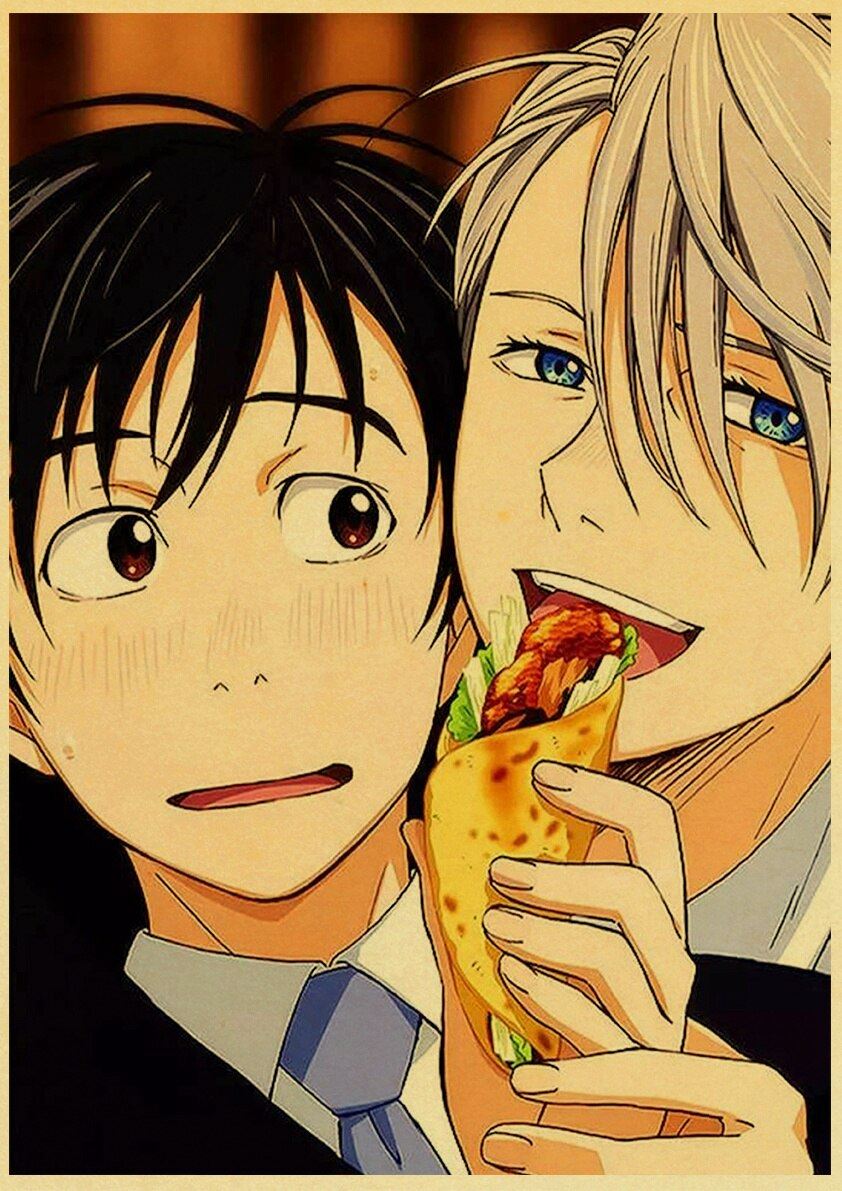 Figure Skating Anime YURI!!! on ICE Posters Wall Art Poster Kraft Paper Prints Print 12x16