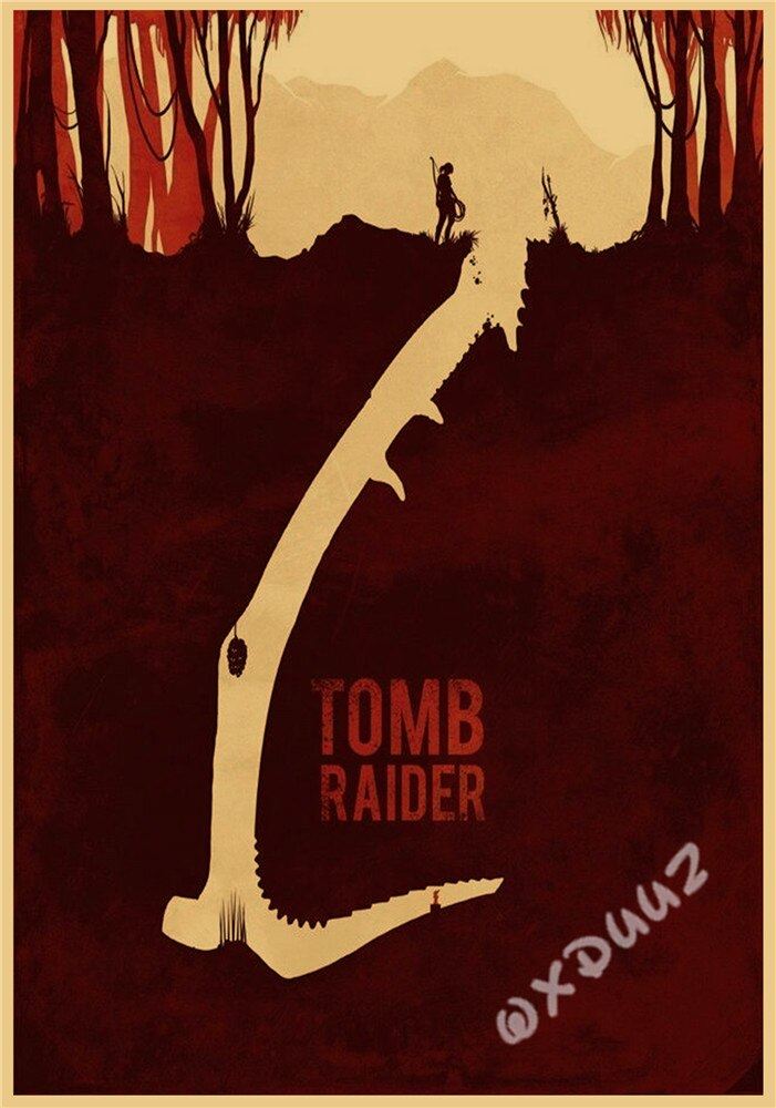 Popular Action Adventure Treasure Hunting Movie Tomb Raider Retro Style High Print 12x16