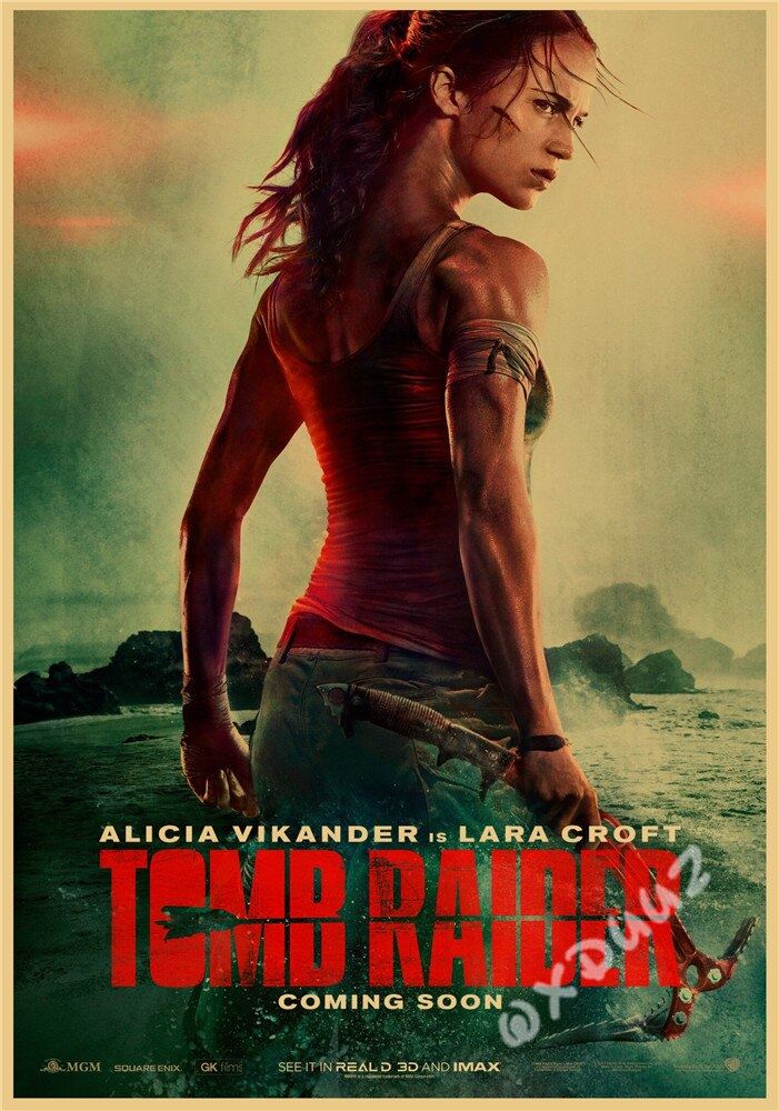 Popular Action Adventure Treasure Hunting Movie Tomb Raider Retro Style High Print 12x16