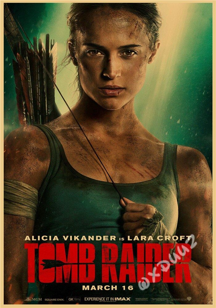 Popular Action Adventure Treasure Hunting Movie Tomb Raider Retro Style High Print 12x16