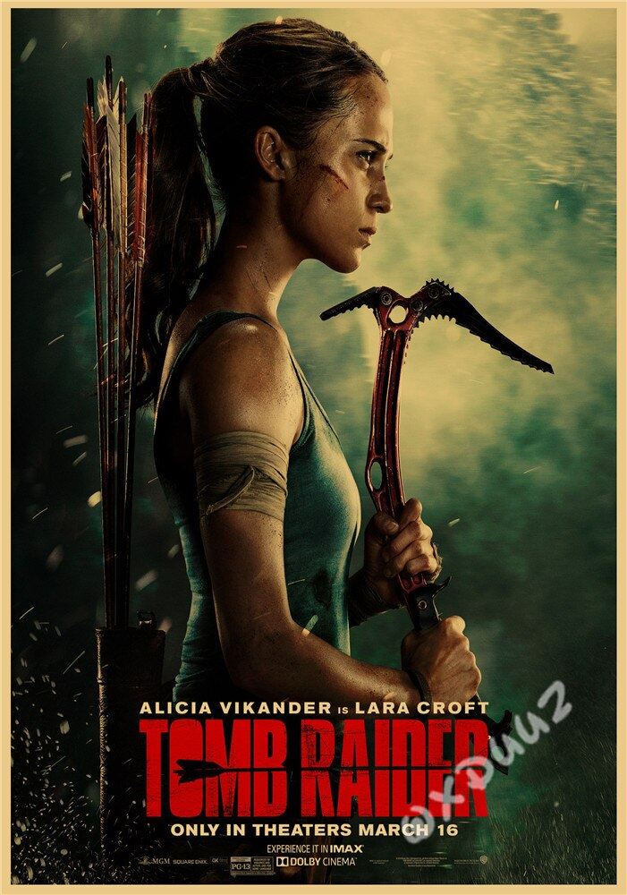 Popular Action Adventure Treasure Hunting Movie Tomb Raider Retro Style High Print 12x16