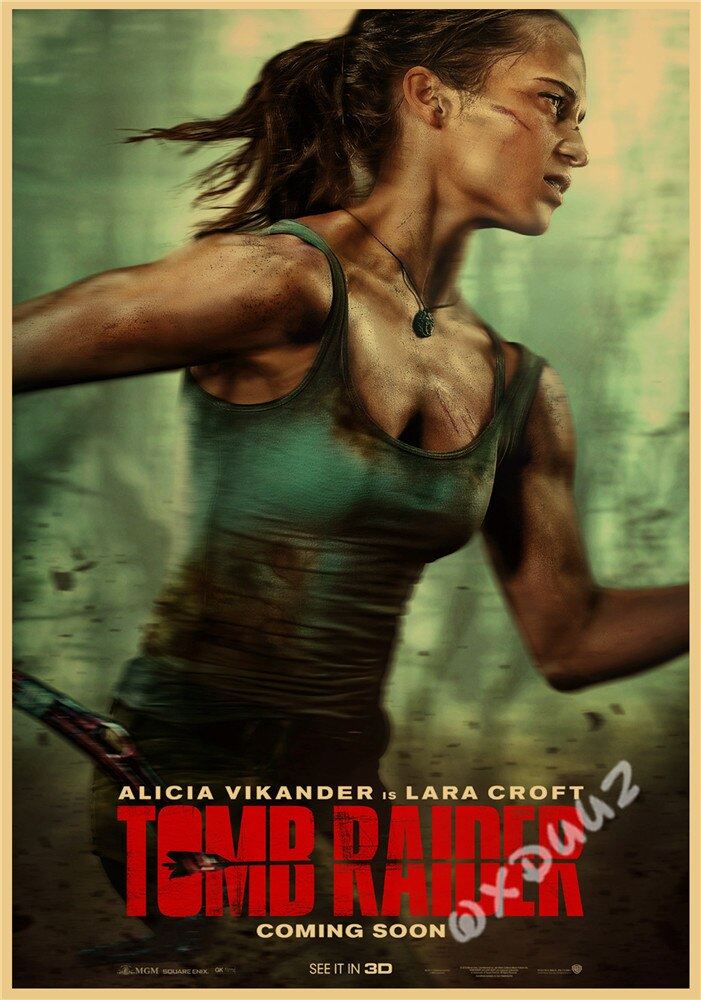 Popular Action Adventure Treasure Hunting Movie Tomb Raider Retro Style High Print 12x16