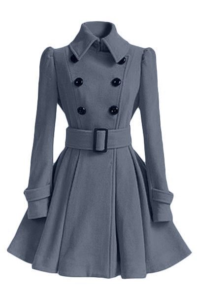 Fashion 2020 Women Autumn Winter Clothing Coats Long Slim Skirt Coats With Belt