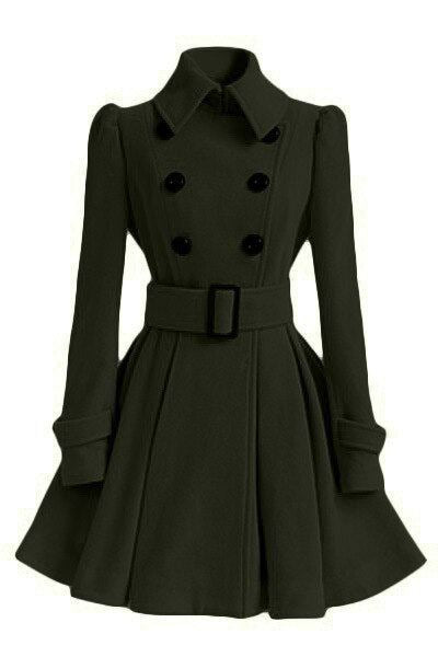 Fashion 2020 Women Autumn Winter Clothing Coats Long Slim Skirt Coats With Belt