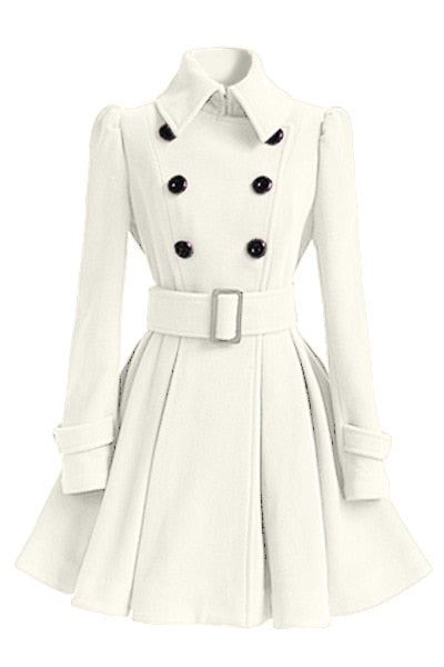 Fashion 2020 Women Autumn Winter Clothing Coats Long Slim Skirt Coats With Belt