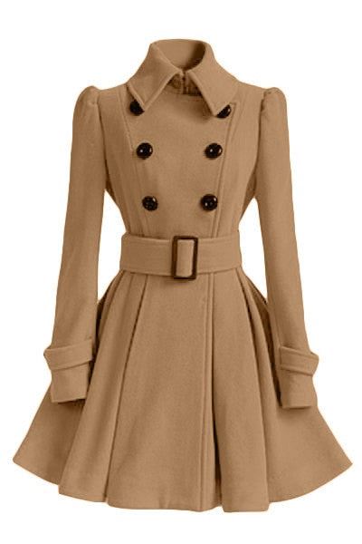 Fashion 2020 Women Autumn Winter Clothing Coats Long Slim Skirt Coats With Belt