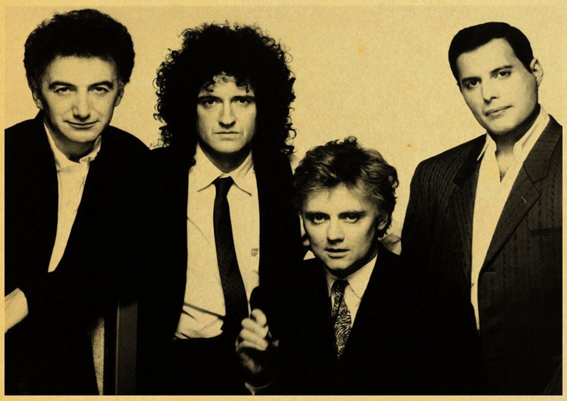 Queen Band Music Poster Vintage Retro Poster Art Printed Painting Home Room Decor 12x16